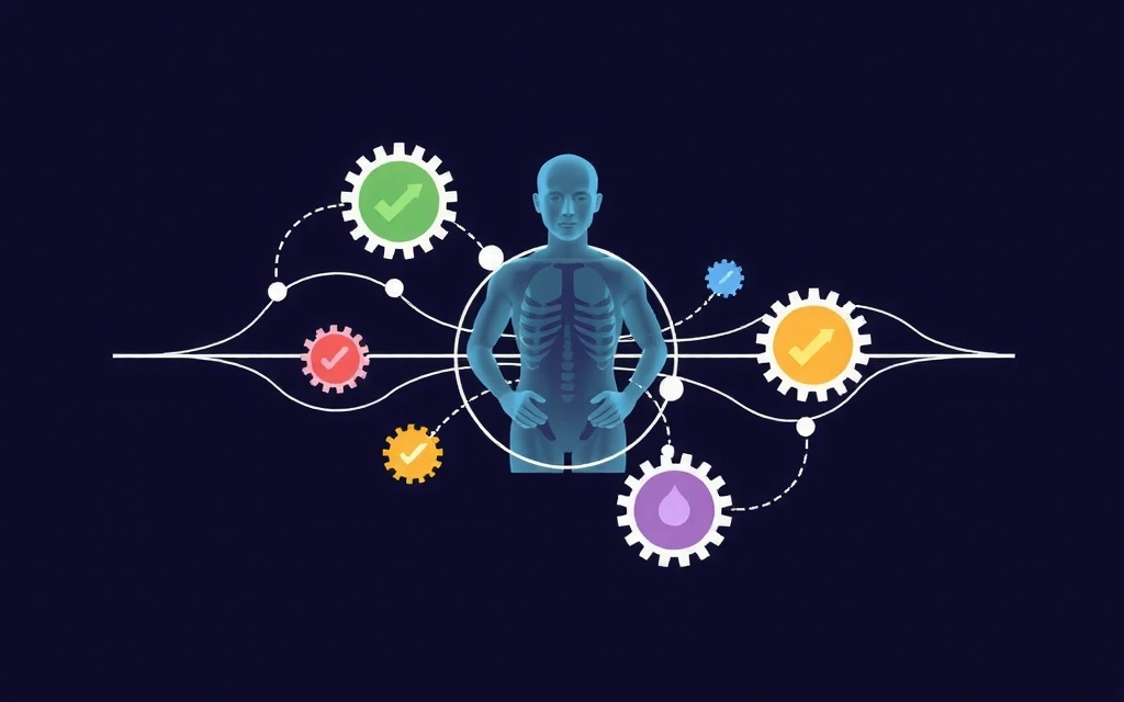 Ilustración abstracta de un sistema corporal equilibrado y saludable